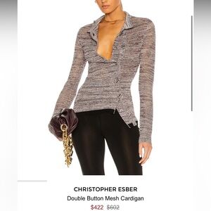 CHRISTOPHER ESBER
Double Button Mesh Cardigan